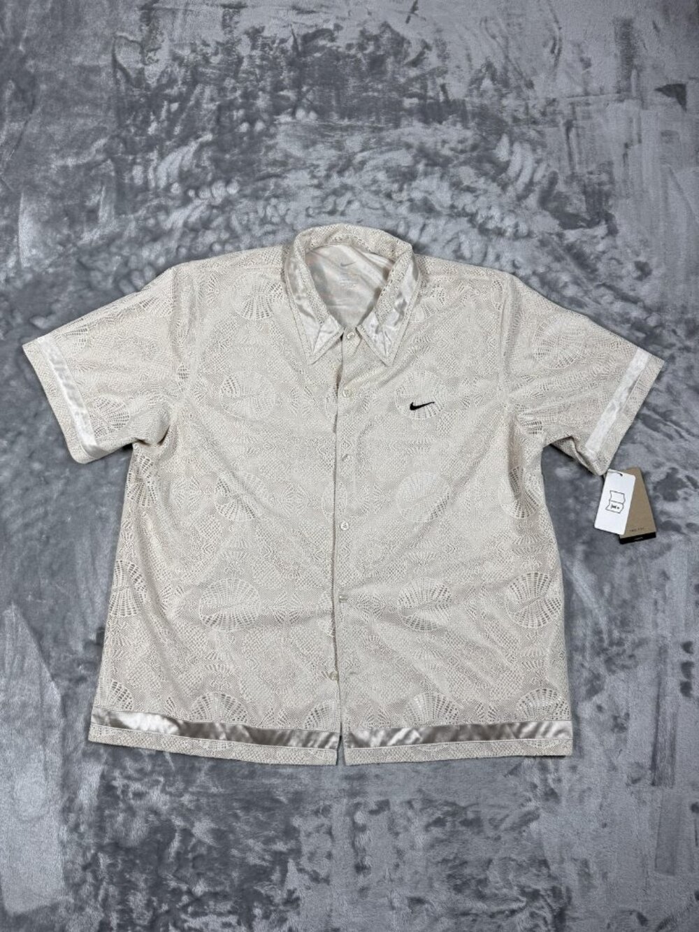 New Nike DNA Short Sleeve Basketball Button Up Shirt Large White FN2682 104
